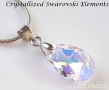 Swarovski kristály medál -16mm-es csepp crystal ab