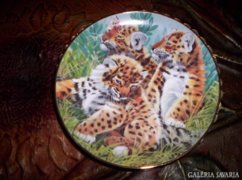 20 cm átm afrikai leopárd mintás, szignós / VALILI-é