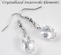 Swarovski kristály fülbevaló -16mm-es csepp clear crystal