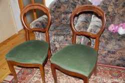 Két zöldbársony,neobarokk szék