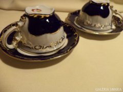 Zsolnay Pompadour III mokkás csészék alátéttel párban