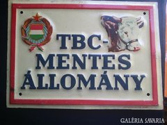 Zománc tábla:TBC-MENTES ÁLLOMÁNY