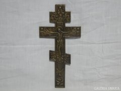 0847 Régi bronz görög katolikus pravoszláv kereszt