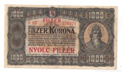 1000 Korona 8 Fillér 1923
