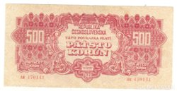 500 korun, korona 1944. Csehszlovákia