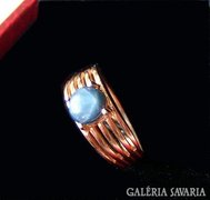 Natur kék csillag-zafír ezüst gyűrű