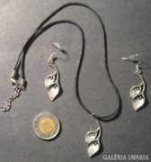 Tibeti ezüst ékszer szett fülb.+lánc-medál KÁLA