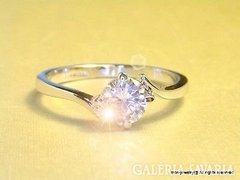 0,5ct soliter gyémánt gyűrű (labor) 18 k fehér aranyozott