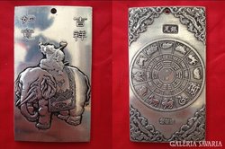 "Tibeti ezüst"Buddha az elefánton Szerencse amulett 