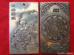"Tibeti ezüst"Régi tibeti szerencse amulett 