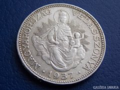 1937. évi ezüst 2 pengő VF/F