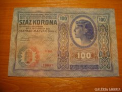 1912 100 korona bélyegzés nélkül