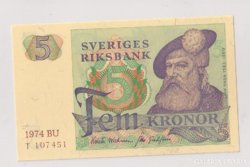 Svéd 5 Kronor / Korona 1974
