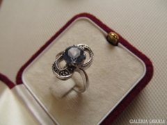 Régi markazitos 835-ös ezüst köves gyűrű