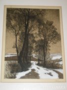 Olgyai Viktor: Útszéli fák télen (1907)
