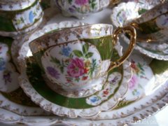Antik porcelán teáskészlet, Geschützt, saját tálcáján 