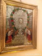 Tükörre festett 100 éves egyházi kép