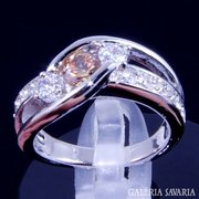 Csodaszép aranyozott ezüst valódi citrin gyűrű 