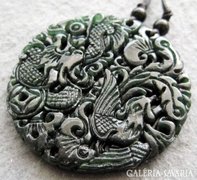 Jade sárkány főnix, egy pár szerelem amulett black/green