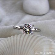 1ct soliter gyémánt,brill gyűrű (lab)18k fehér aranyozott  8