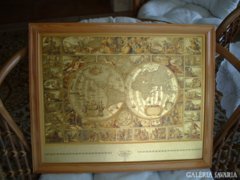 1670 Világtérkép nyomata, kép