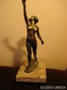 Maugsch Gyula bronz női akt márvány talpazaton