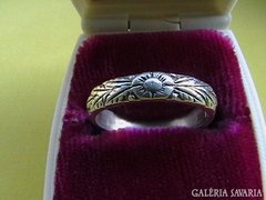 Régi vésett ezüst karika gyűrű