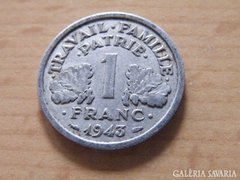 FRANCIA 1 FRANK FRANC 1943 VICHY
