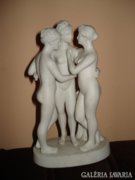 Erotikus hármas női akt szobor