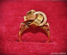 Antik Szecessziós Kétszínű 14 K Arany Gyűrű