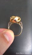 Szecessziós 14 karátos arany gyűrű (kétszínű)