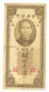 1 customs gold unit. 1930. Kína