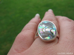 ABALONE kagyló berakásos 925 ezüstgyűrű