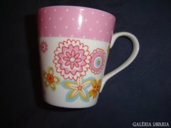 Rózsaszin csésze 2dl virágos