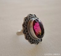 Gyönyörű ezüst gyűrű turmalin kővel