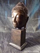 Buddha fej szobor. kisplasztika 23 cm