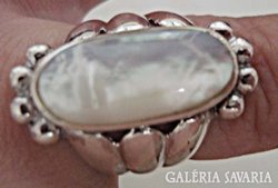 Gyöngyházas ezüst gyűrű