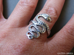 Antikolt kígyó ezüst gyűrű