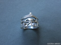 Egyiptomi szimbólumos ezüst gyűrű