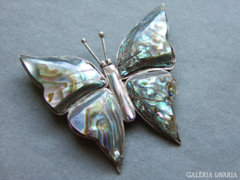 Mexikói abalone kagylós ezüst pillangó bross