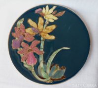 Antik  Zsolnay tányér orchidea mintával 