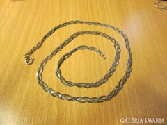Fonott szerpentin nyakék - ezüst nyaklánc 50cm - 925