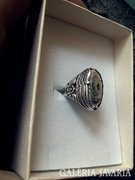 Abalone kagylós filigrán ezüst gyűrű ( századeleji )