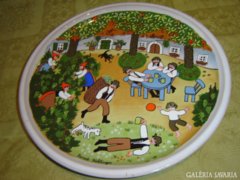 SZÜRET jelenetes kerámia tányér winterling fali tányér 24 cm