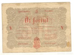 5 forint. 1848. Kossuth bankó. Vörös.