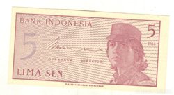 5 sen 1964 Indonézia. UNC.