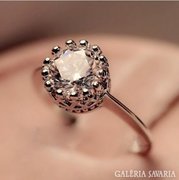2ct soliter gyémánt gyűrű (labor) 18 k fehér aranyozott