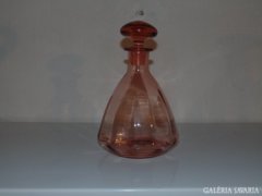 Borostyán színű antik likőrös üveg