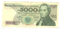 5000 zloty 1982. Lengyel