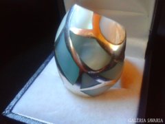 Extrém ezüst gyűrű gyöngyházzal